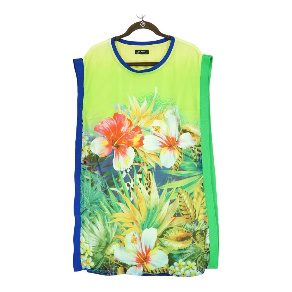 Mia Donna Women's Top Size Large (42) Sleeveless - Floral Print - Made in USA